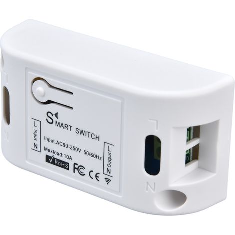 Interrupteur Connecté WiFi avec Télécommande RF 433MHz et Programmation, 10A 2500W AC 90-250V
