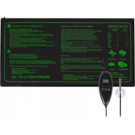 Tapis Chauffant Adjustable avec Contrôleur de Thermostat Serres Chauffantes Hydroponique Imperméable (1/5)