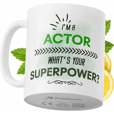 Mug humoristique pour acteur, avec texte amusant et design graphique, idéal pour les anniversaires, les fêtes et les occasions spéciales. Mug premium pour la maison, le bureau et le travail. Blanc, 33 (1/5)