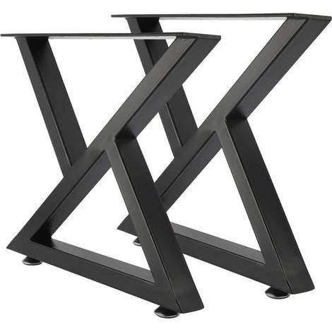 Lot de 2 pieds de table métal noir – Hauteur 40cm – Pieds industriels en fer pour table à manger, basse, haute – Installation rapide (1/5)