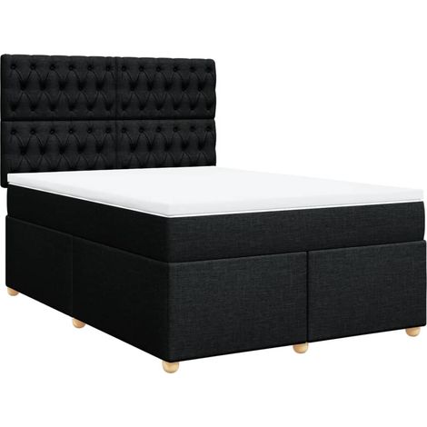 Maison Exclusive - Giroletto a Molle con Materasso Nero 140x200 cm in Tessuto (1/5)