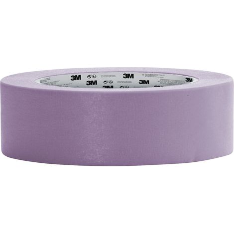 3M – Ruban de masquage haute précision 50m x 24mm – Violet – Technologie Edge-Lock™ pour surfaces délicates – Résistance aux U.V.