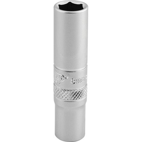 Draper 8mm 1/4" Square Drive 6-Point Deep Socket in Micro Satin Chrome (Part No. 16528)