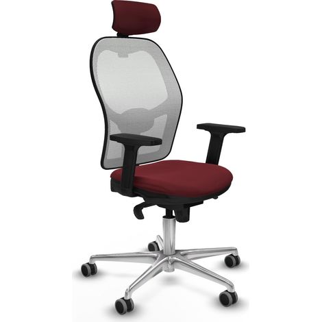 Sedia da ufficio piqueras y crespo Jorquera bianco alluminio schiuma