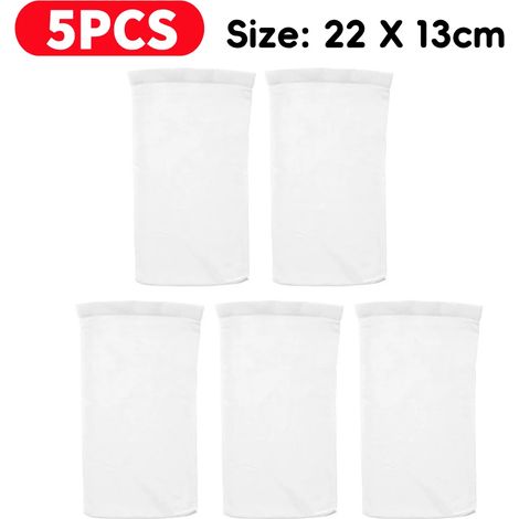 Accessoires de piscine (5PCS B) Chaussettes de skimmer de filtration réutilisables avec cordon de serrage pour piscines enterrées et hors sol, idéales pour nettoyer les débris et les feuilles. (1/5)