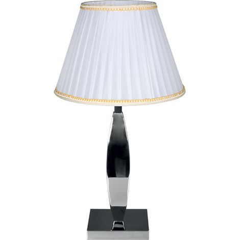 Lampada da tavolo ciara 1xe27 h.60xd.33cm bianco/cromo