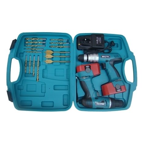 Doppio Trapano avvitatore a batteria 18V in valigetta Wacktek