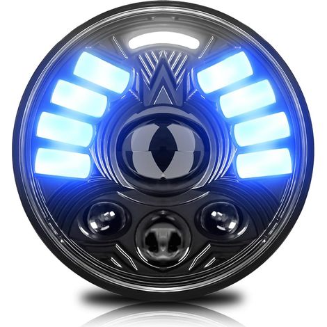 Phare LED 5-3/4 5,75 Pouces, Phare de Moto Rond étanche avec Clignotant DRL, Feux de Route/Feux de Croisement, projecteurs antibrouillard pour Offroad (1/5)