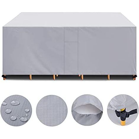 Housse de mobilier de jardin, housse de protection , Bâche pour meubles de jardin Housse de protection coupe-vent imperméable Housse de table de jardin Tissu Oxford respirant pour meubles de jardin 26 (1/5)