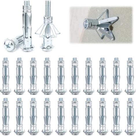 20 Pièces Chevilles Métalliques, Chevilles Métalliques à Expansion avec Vis M8 x 52 mm Chevilles Métalliques Galvanisées, Chevilles Métalliques Métal Galvanisé, pour Plaques de Plâtre Brique Creuse