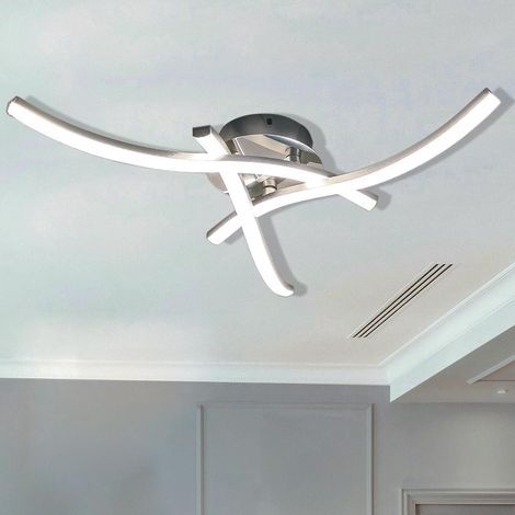LED Ceiling Light, 6000K White Light, 2200 Lumens, Chrome Frame, For Living Room, Kitchen, Bedroom (1/5)