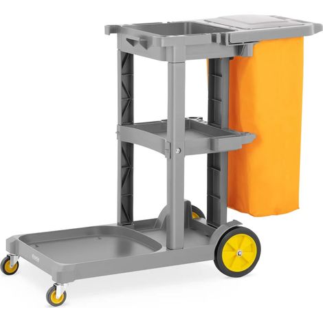 Carrello per la pulizia con sacco e coperchio 120 x 51,5 x 98 cm plastica grigia 140008608