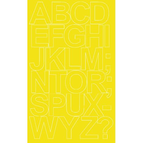 Adesivi autoadesivi con lettere, 12 cm, colore giallo lucido