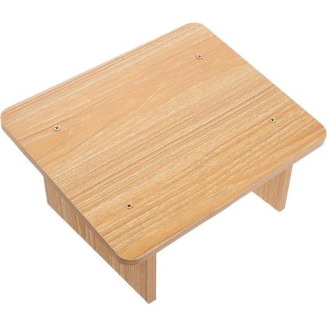 Marchepied en Bois Antidérapant pour Adultes 1 Petit Modèle Inclinée en Chêne Rustique Soutien Confortable Repose-Pieds Polyvalent pour Salle de Bain, Bureau, Maison, Usage (1/5)