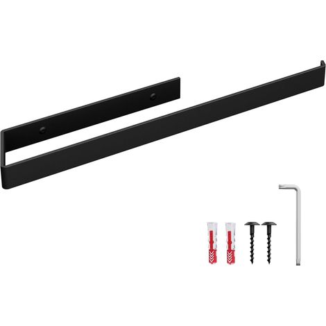 Porte Serviette Mural Noir Mat 444x72 mm Accroche Serviette de Salle de Bain, Toilette, Douche Porte Manteau Salle de Bain, Support servietes (1/5)
