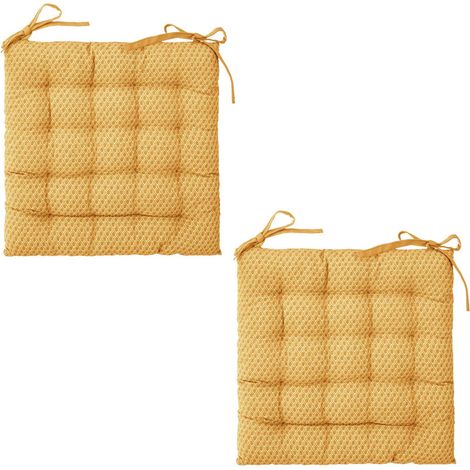 Lot de 2 galettes de chaise carrées à motifs OTTO (1/5)
