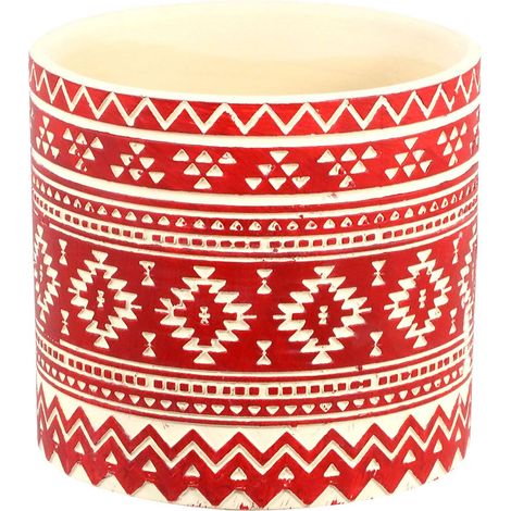 Mini Cache pot Rouge Cylindre Mexicain en céramique 7 cm (1/2)