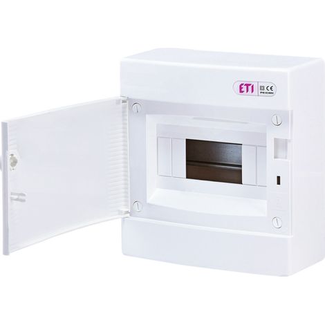 Quadro di distribuzione a montaggio superficiale, 8 moduli, IP40, sportello bianco, ECT8PO