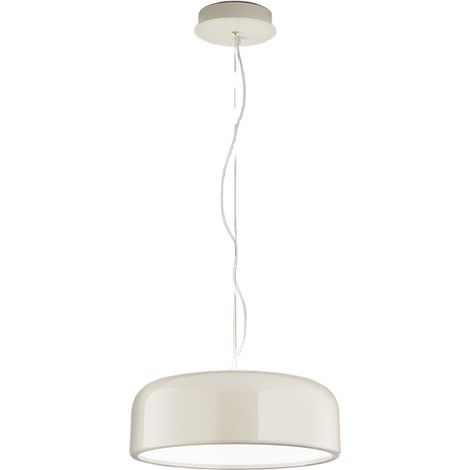 Suspension En Métal Blanc Crème Brillant, Technologie Led Intégrée, Intensité Réglable Cct 50W, Diamètre 60 Cm - Marque Perenz, Qualité Supérieure (1/3)