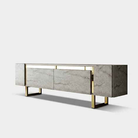 Mobili TV, tavolo TV, credenza bassa Stand Travertine Gold