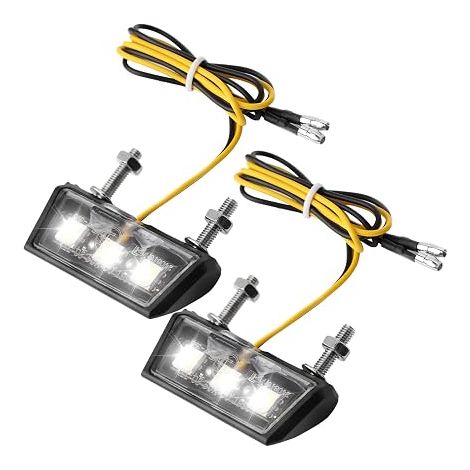 Éclairage Plaque Moto LED 12V Universel Éclairage Plaque Immatriculation avec Lumière 3 SMD LED Étanche License Plate D'immatriculation pour Tous Modèles de Motos y Quads ATV (1/5)