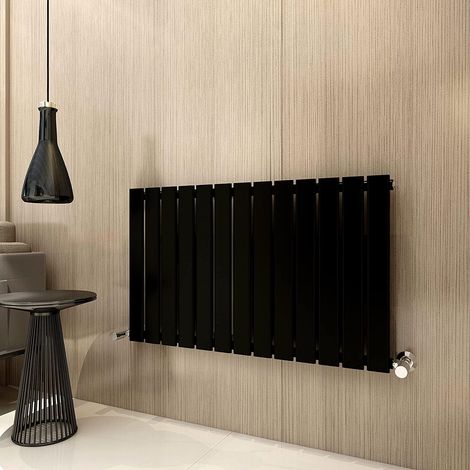 600 x 884mm Single Designer Flat Panel Central Heating Radiator MATT BLACK