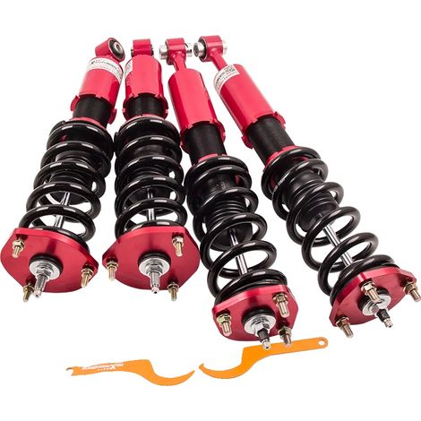 Système de suspension à coilovers, amortisseur réglable 24 voies, taux de ressort avant : 12 kg/mm, arrière : 10 kg/mm, longueur de l'article : 64 mm, largeur de l'article : 52 mm (1/5)