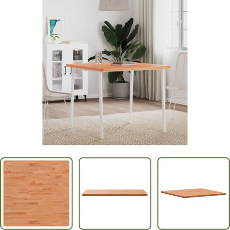 vidaXL Tablero de mesa cuadrado de madera maciza de haya 80x80x2,5 cm (1/5)