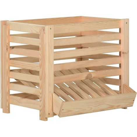 vidaXL Caja para patatas madera maciza de pino 60x40x50 cm (1/5)