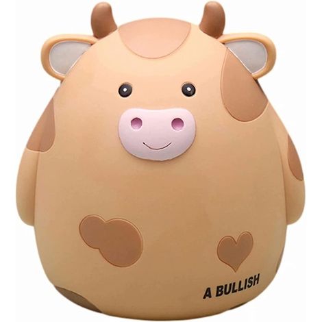 Tirelire Vache pour Enfants, Animalière Incassable, Créative pour Garçons Filles Adultes - Cadeau d'Anniversaire, de Naissance, de Noël 19.5 x 20.5cm (Jaune) (1/5)