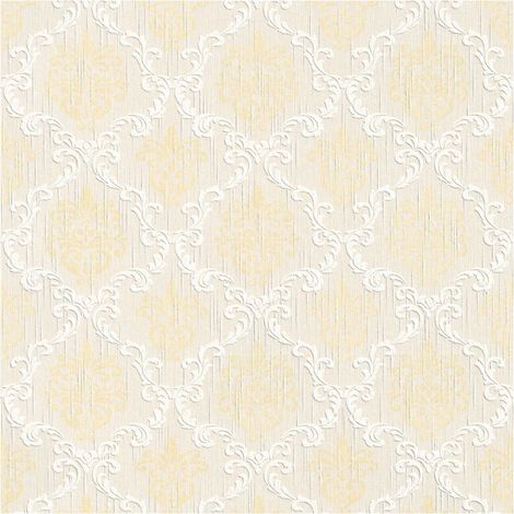 Fabric look wallpaper wall Profhome 956297 textile wallpaper textured with a fabric look matt cream gold beige 5.33 m2 (57 ft2) (1/5)