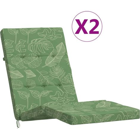 Maison Exclusive - Cuscini per Sedia a Sdraio 2 pz Motivo Foglie in Tessuto Oxford (1/5)