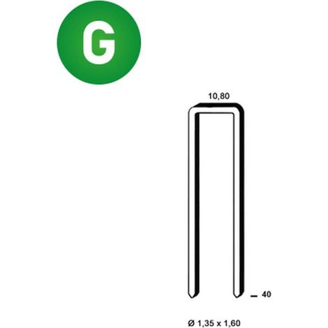 12 100 Agrafes Galvanisées L-40 - 10.8x40x1.35x1.6 mm - D-Work