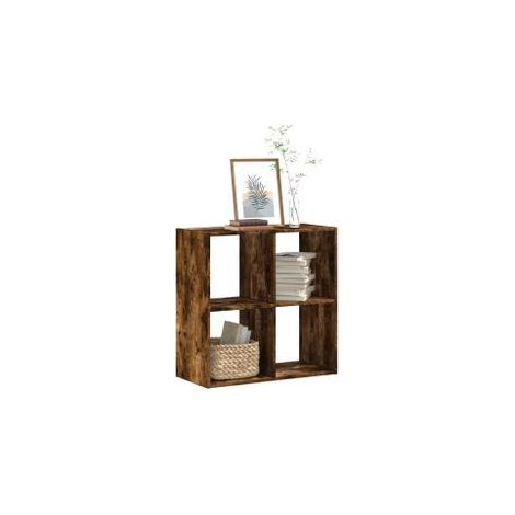 Bibliothèque chêne fumé 68,5x32x68,5 bois d'ingénierie (1/5)