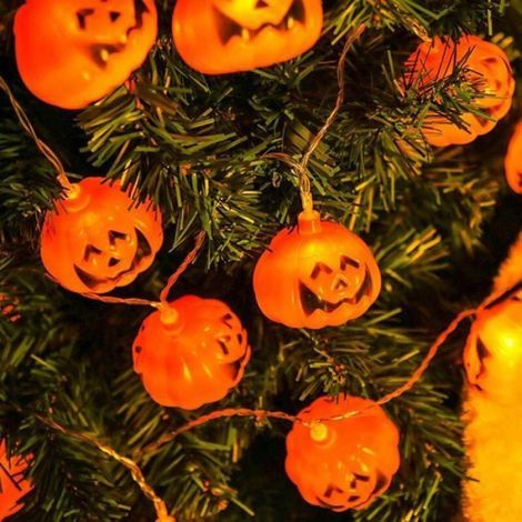 Guirlande lumineuse citrouille Halloween - - 6M - 40 LED - Citrouille - Orange - Intérieur/extérieur (1/4)