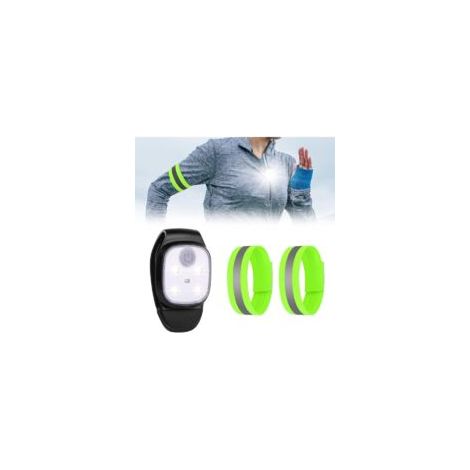 Luces LED para correr con clip, luz nocturna para exteriores con 4 modos, recargables por USB + 2 tiras reflectantes, faros LED de seguridad para correr y caminar - Crezuo