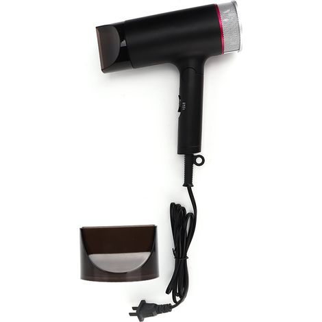 Sèche-cheveux ionique pliable noir 110V prise US, outil de séchage capillaire domestique à ions négatifs. (1/5)