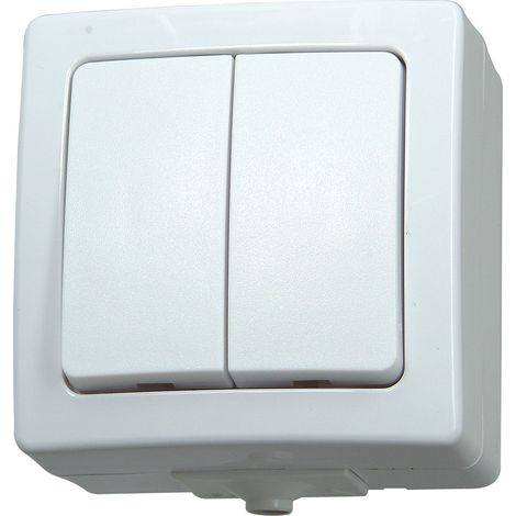 Kopp Nautic 565502009 - Interruttore doppio per ambiente umido, montaggio sopra l’intonaco