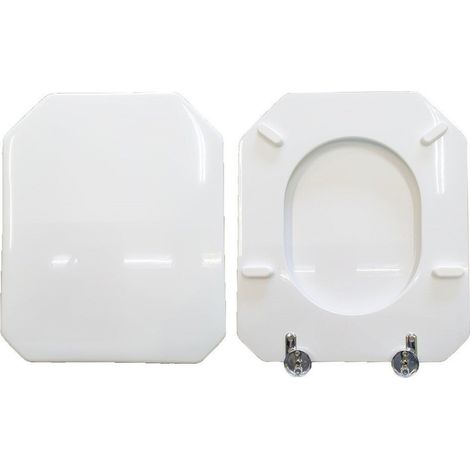 Copriwater Decò Cesame legno rivestito in resina poliestere bianco (1/4)