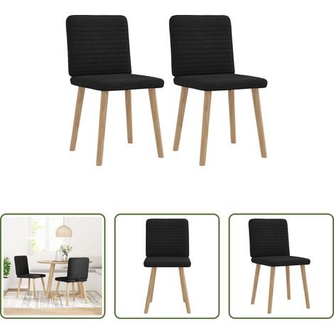vidaXL Sillas de comedor 2 unidades tela negro (1/5)