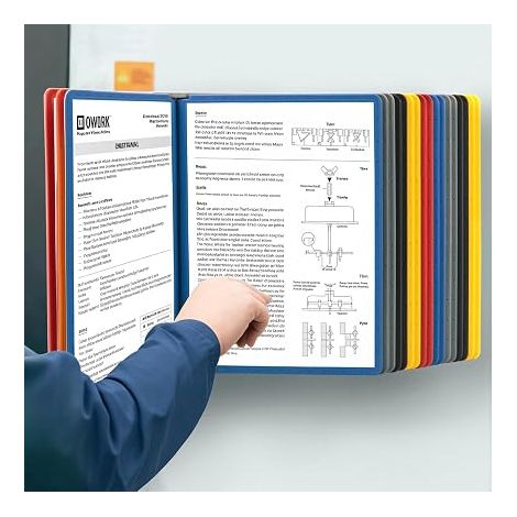 Système de Porte Document Mural - 20X Panneaux d'Affichage A4 - pour Halls d'Exposition, Restaurants, Bureaux, Lieux Publics (1/5)