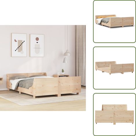 vidaXL Massivholzbett ohne Matratze 150x200 cm Kiefernholz