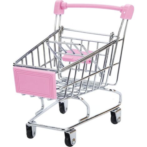 Panier À Courses Enfants - Chariot Mini Supermarché En Acier Inoxydable - Pour Jeu De Rôle Et Rangement - 1 Pièce (1/3)