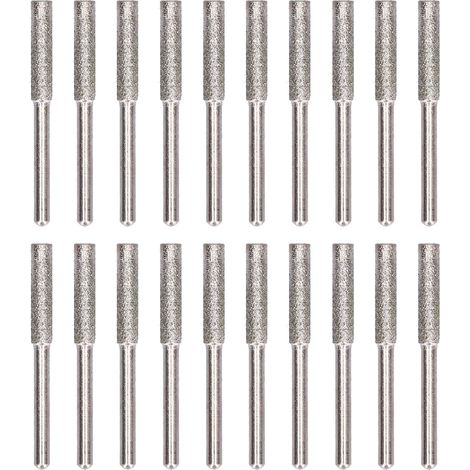 GARRYFIZH 20pcs Affûteur de la tronçonneuse Burr Grinceing Tête de rotation Fichier Affûteur d'outils Kitsilver 4 mm