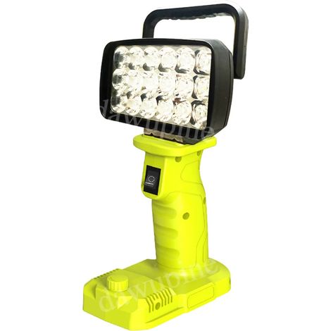 Applicable Lampe de travail à intensité variable, éclairage extérieur à 18 LED, compatible avec les batteries au lithium Ryobi et la charge rapide USB-C.