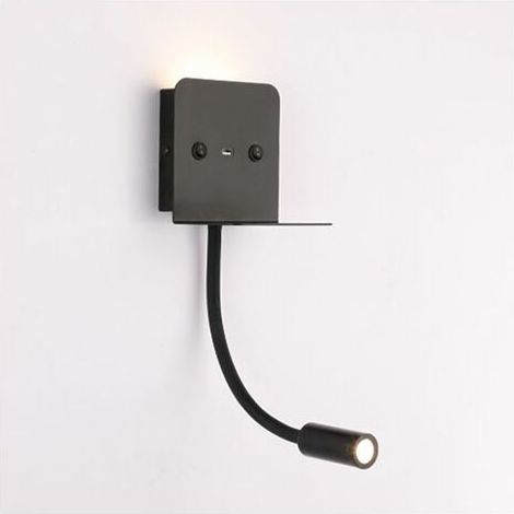 EASYCOMFORT Applique murale + liseuse led "Slange" 3W aveport usb Noir Noir MSBD (1/5)