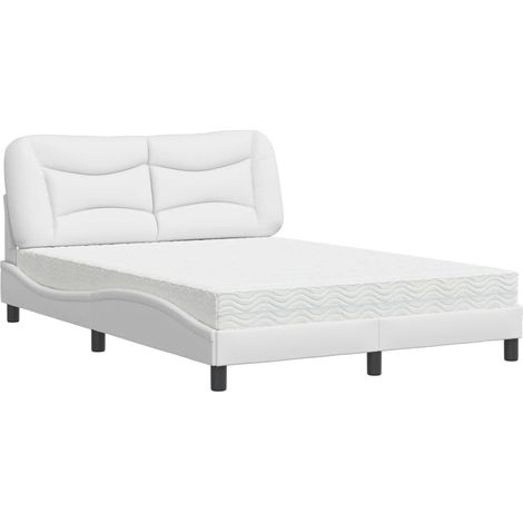 Maison Exclusive - Letto con Materasso Hvar Bianco 140x190 cm in Similpelle (1/5)