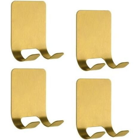 4 Pack Adhesive Razor Holder Razor Holder Towel Hooks Stainless Steel Waterproof Towel Hooks for Bathroom Kitchen Bathroom Accessories (1/5)