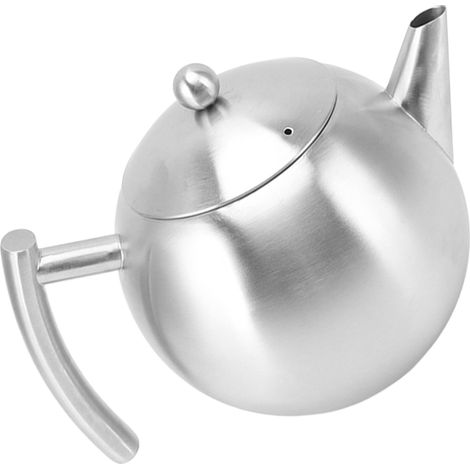 Tragbare Teekanne mit integriertem Filter, kugelförmige Edelstahl-Kaffeemaschine für die Kaffeezubereitung zu Hause, 1,5 l (1/5)