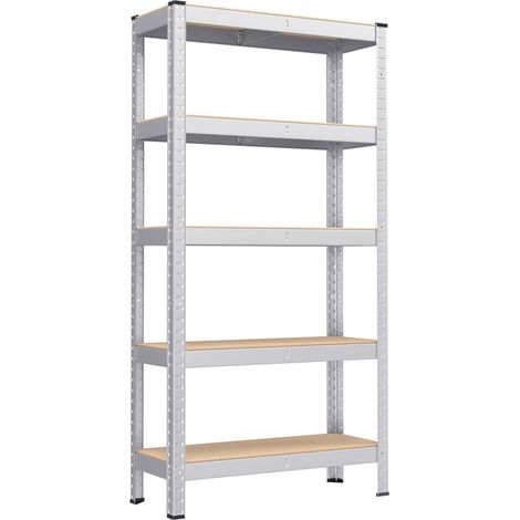 Scaffale per carichi pesanti a 5 ripiani 150 x 75 x 30 cm Carico totale 650 kg (130 kg/ripiano) Scaffale in stile industriale Ripiani regolabili per soggiorno Cucina Nero e marrone rustico 120005444